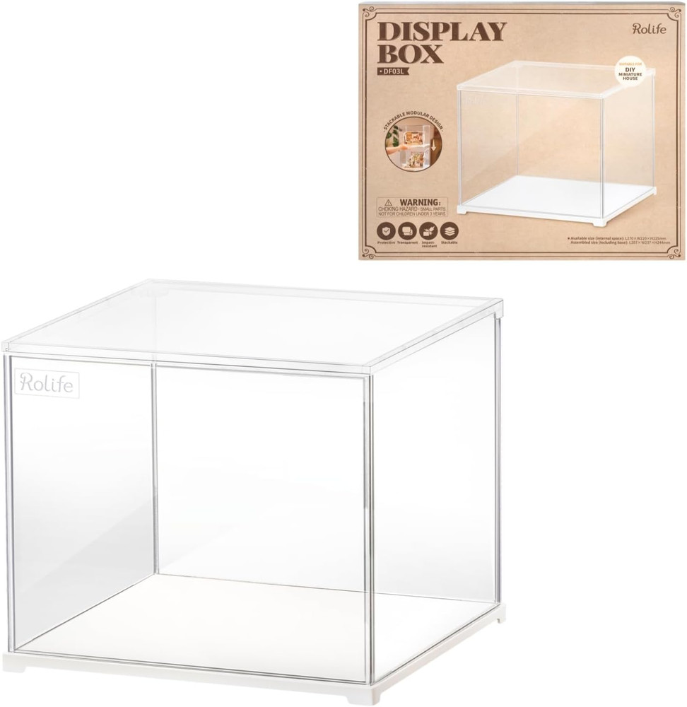 Acrylic Display Case Dust Cover for Collectibles, Stackable Showcase Dustproof P