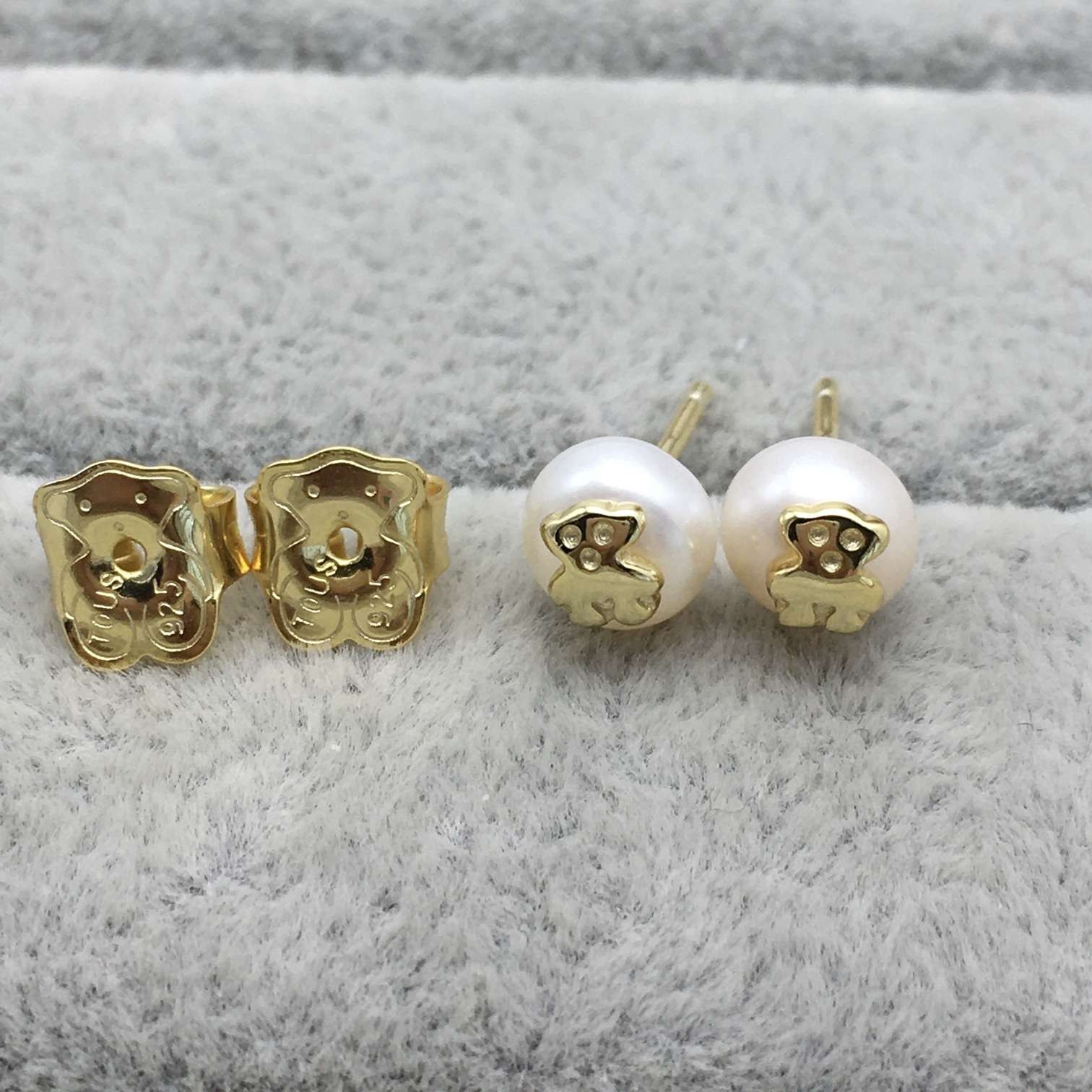 TOUS Bear Earrings with Pearls