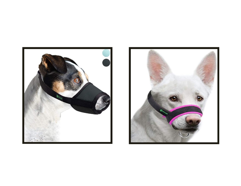 Lepark Soft Dog Muzzle with Breathable Mesh and Dog Head Collar type Muzzle~ New