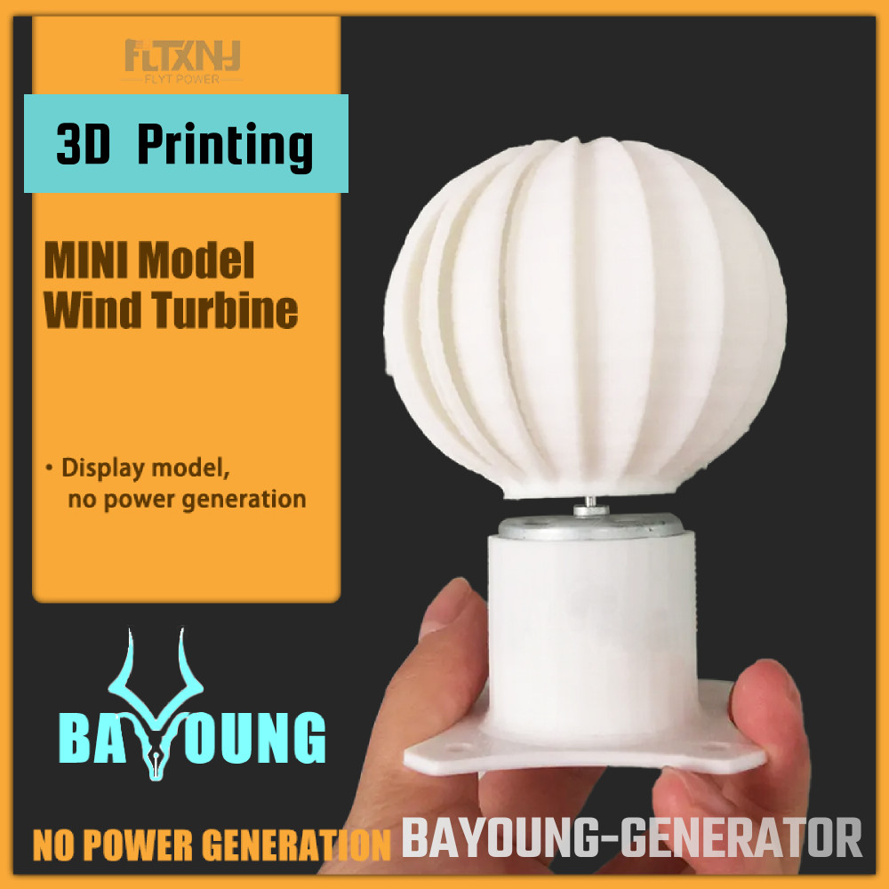 3D Printing Vertical Axis Wind Turbine Windmill Model Lighting Effects DIY