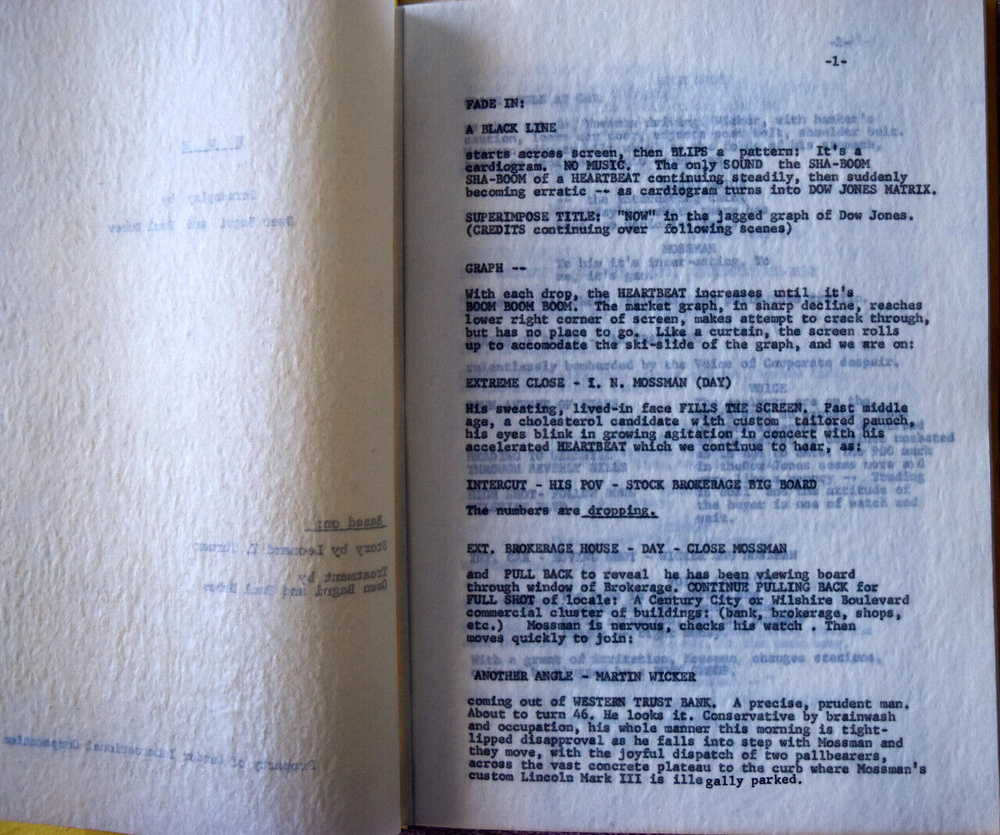 "Now" Original (Writer's Draft Written on a Typewriter) Scrip