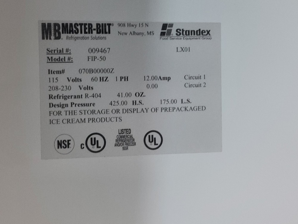 commercial freezer used