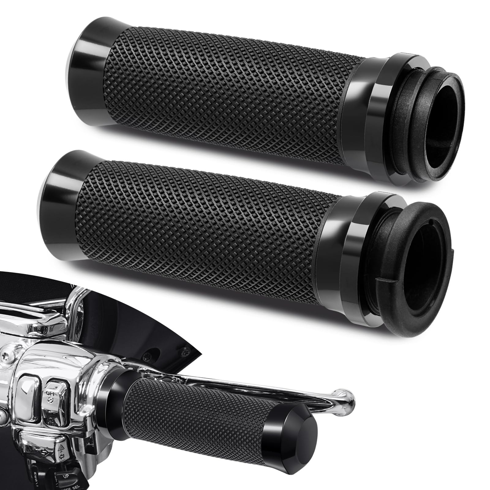 1inch Handlebar Grips, Electronic Throttle Control Hand Grips Fit for Harley ...