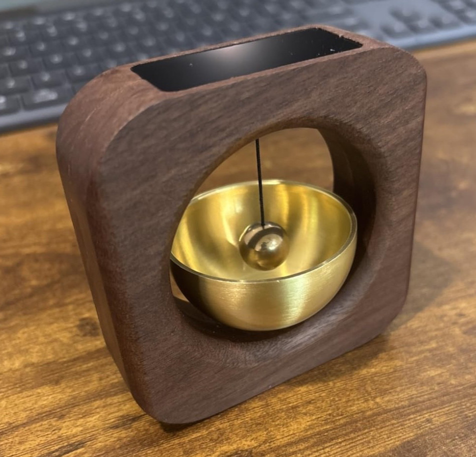 Pomodoro Timer - Genuine Walnut & Brass, for Productivity & Focus - Works