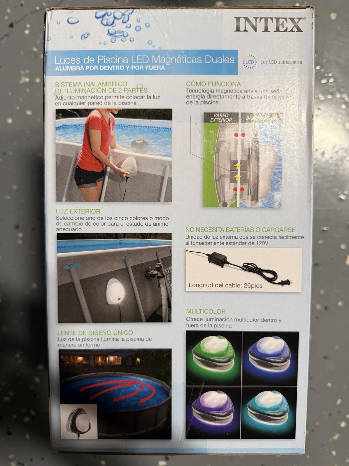 Intex 28697E Dual Magnetic LED Pool Wall Light 110120V