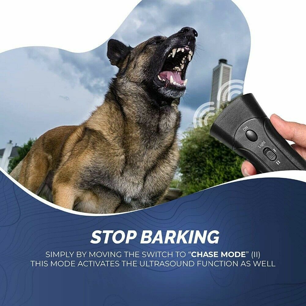 Ultrasonic Anti Barking Dog Repeller Train Control Device Bark Stop Trainer 125d