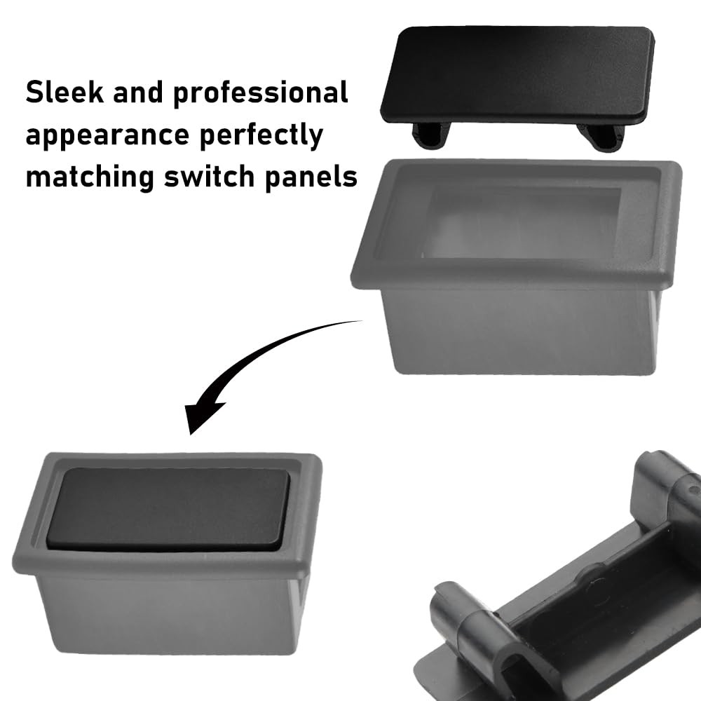 8 Pcs Rocker Switch Panel Cover ABS Rectangular Blank Snap-in