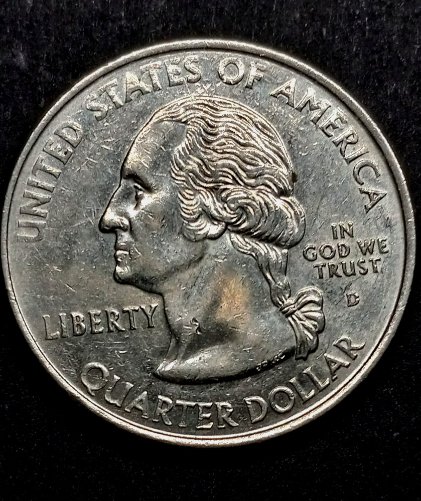 2000 D Massachusetts State Quarter with striking errors, Doubling on Letters.