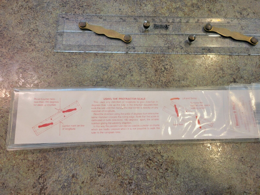 WEEMS & PLATH Denmark #142 Protractor Scale Brass Hardware 15" with Sleeve