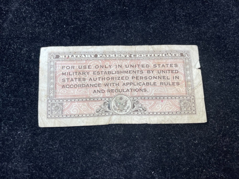 Early US Military Payment Certificate Cool Serials No.
