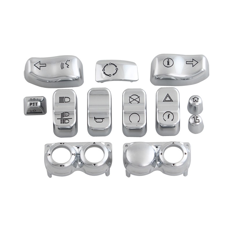 13pcs Hand Control Housing Button Cover Switch Cap Kit For Harley Electra Glide