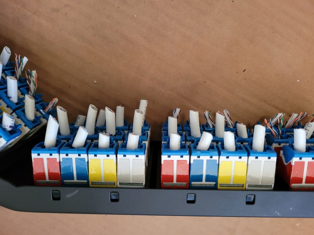 PANDUIT Mini-Com 72 Port Angled Cat 6 Patch Panel 2U CPPA72FMWBLY TX6A Modules