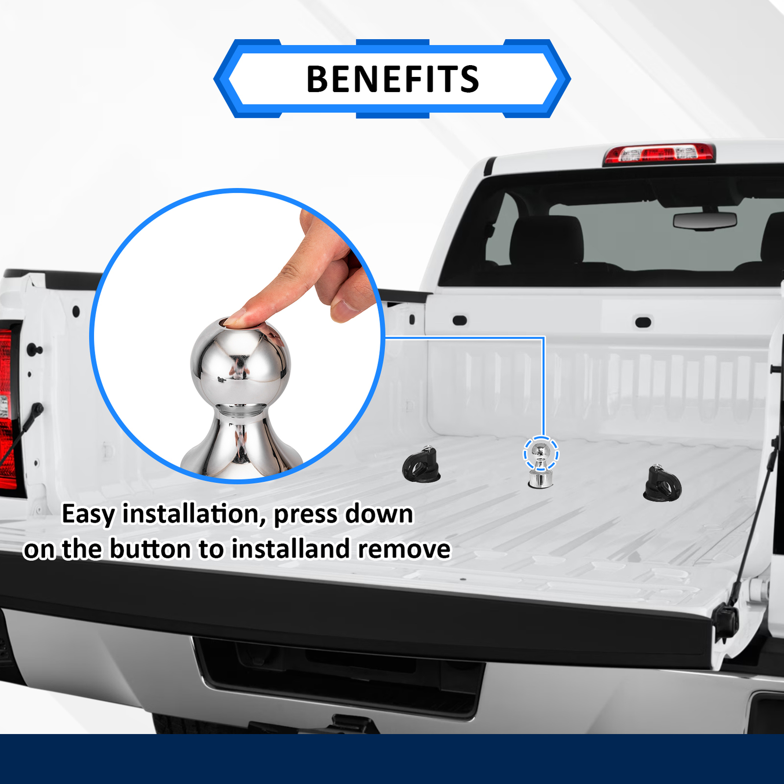 Puck System Gooseneck Hitch Ball Kit , 2-5/16" for 16-24 Silverado 2500HD/3500HD