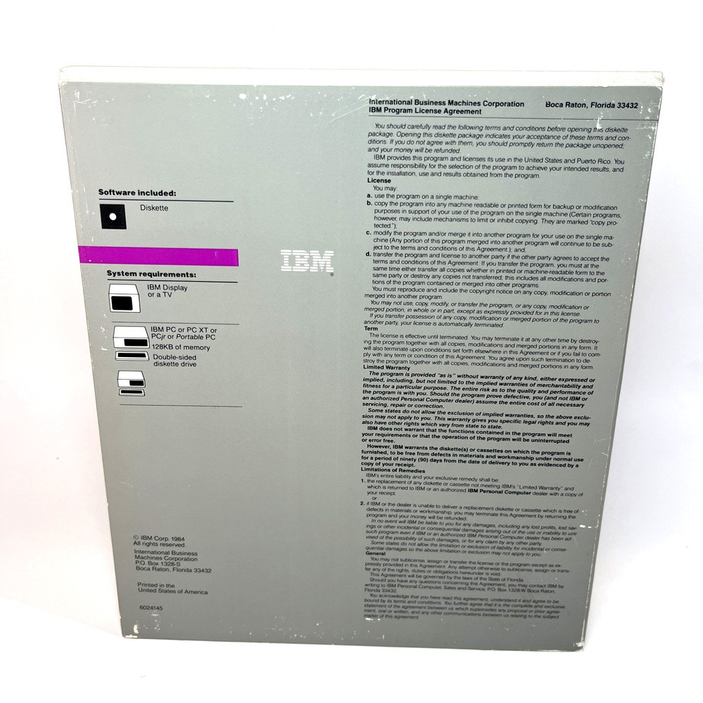 1984 IBM Filing Assistant, Productivity, Writing Version 1.01 Floppy Disk