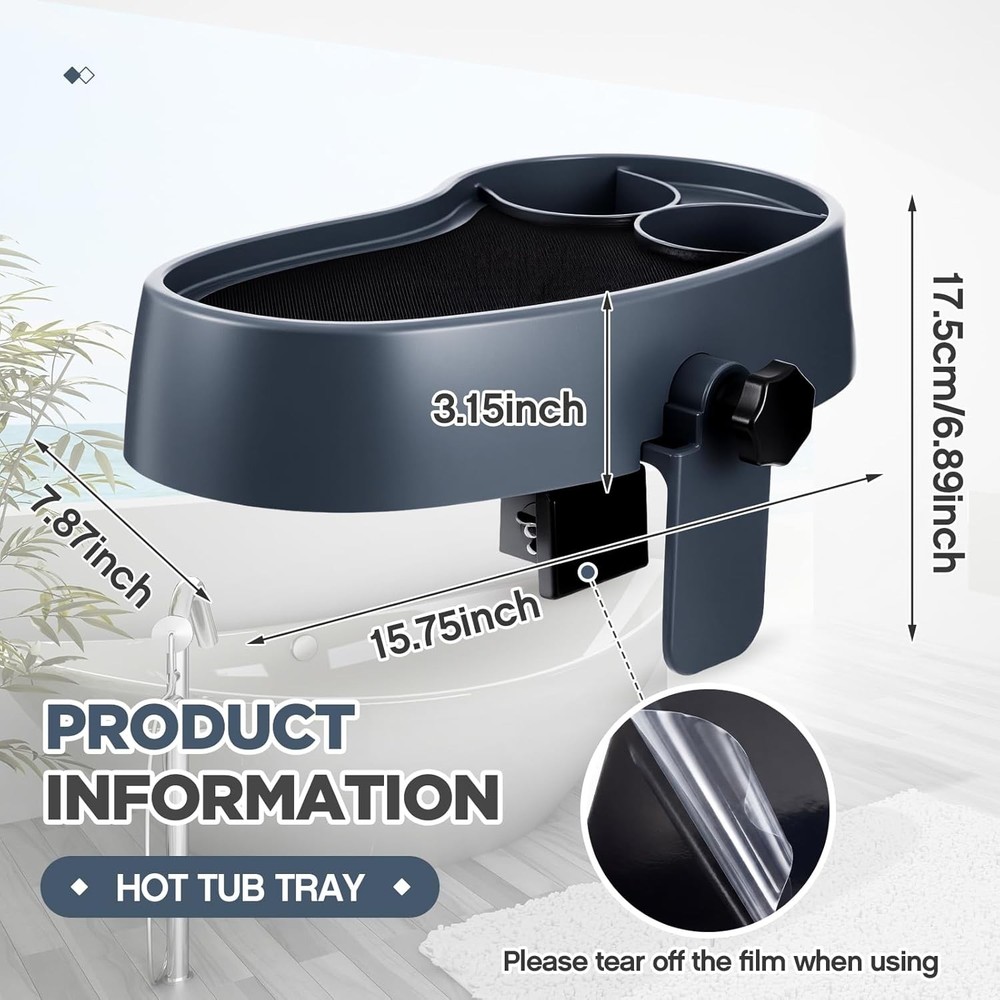 Adjustable Hot Tub Table Tray With Cup Holders