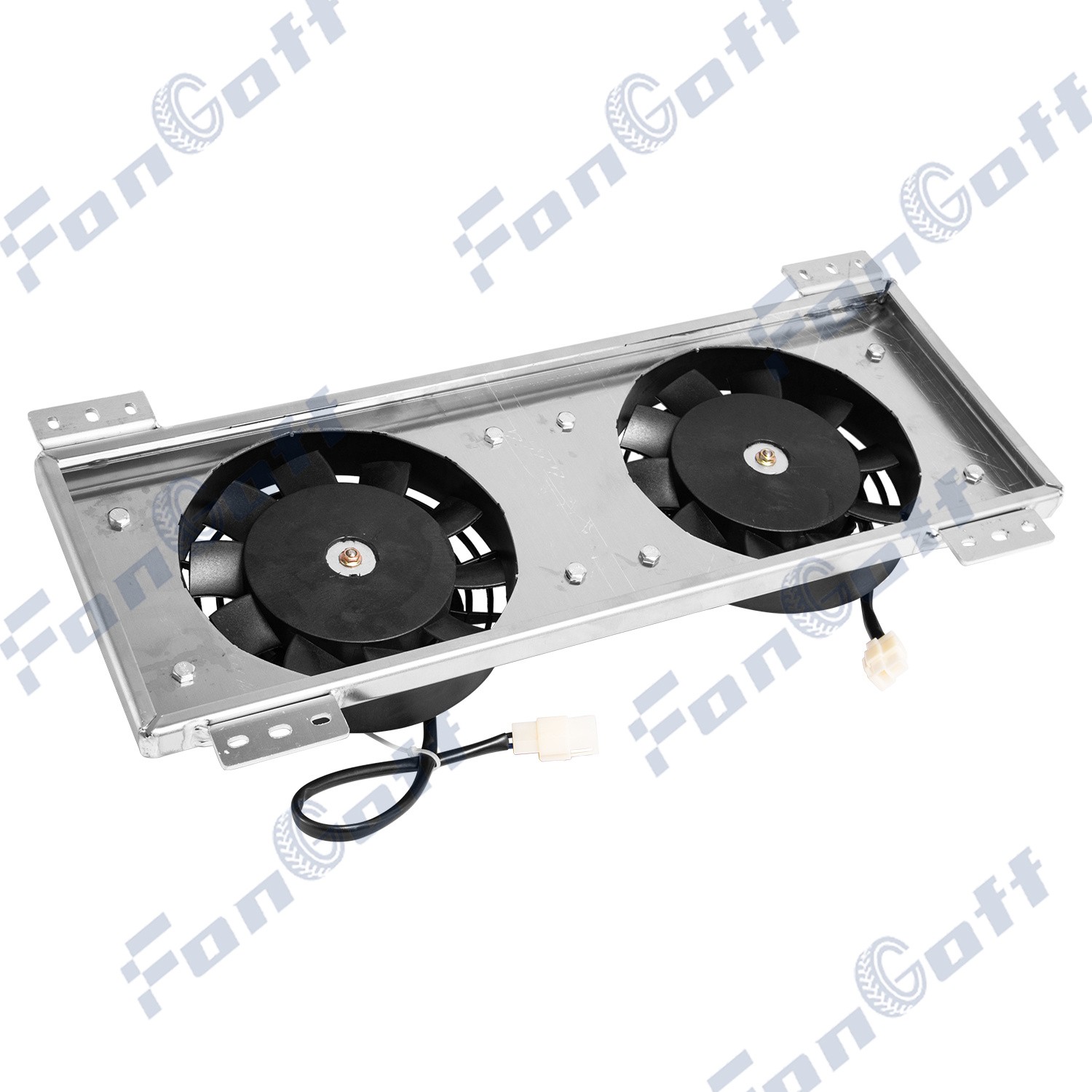 Aluminum Transmission Oil Cooler Shroud+2x 6'' 120W Fan For Tru-Cool 40000 GVW