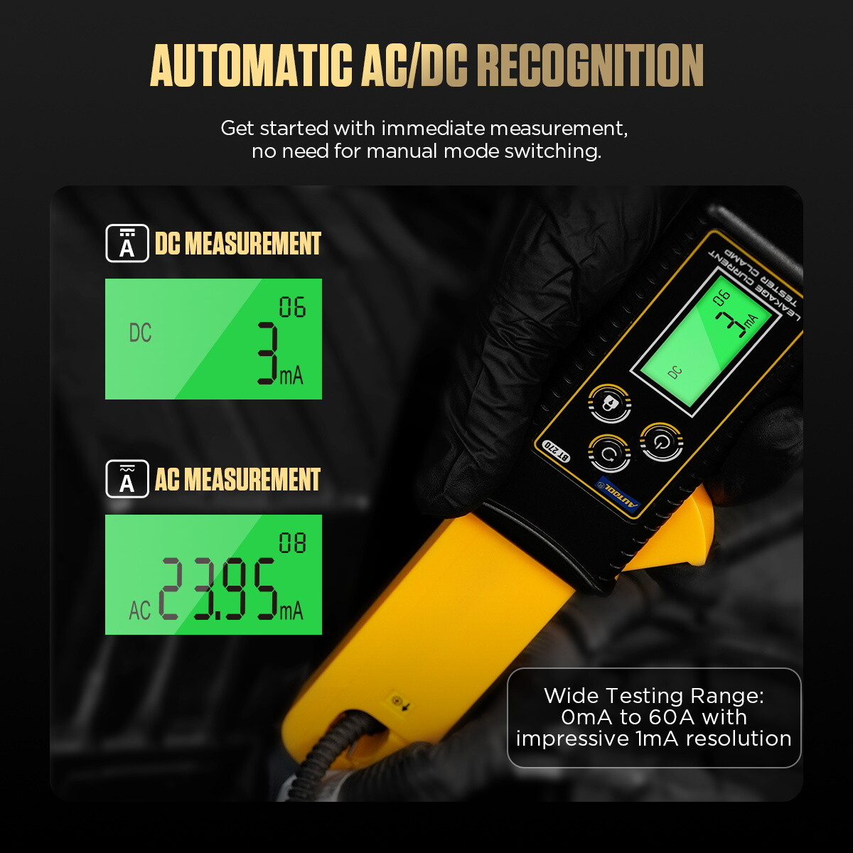 Handheld Digital Leakage Current Clamp Meter AC DC Wireless Low Current Clamp
