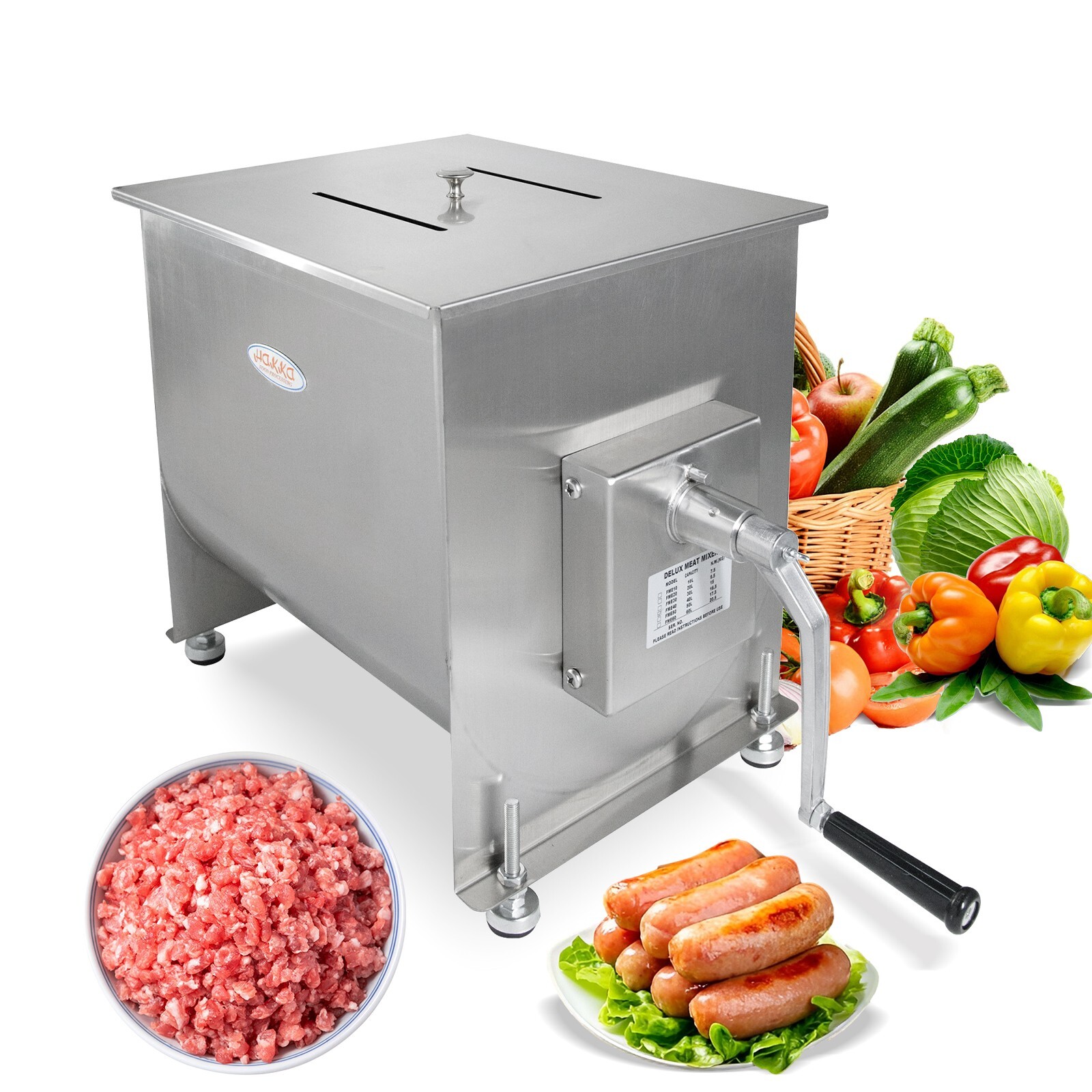 Hakka Manual Meat Mixer Sausage Machine Maximum Mixing 85 Pound of Meat