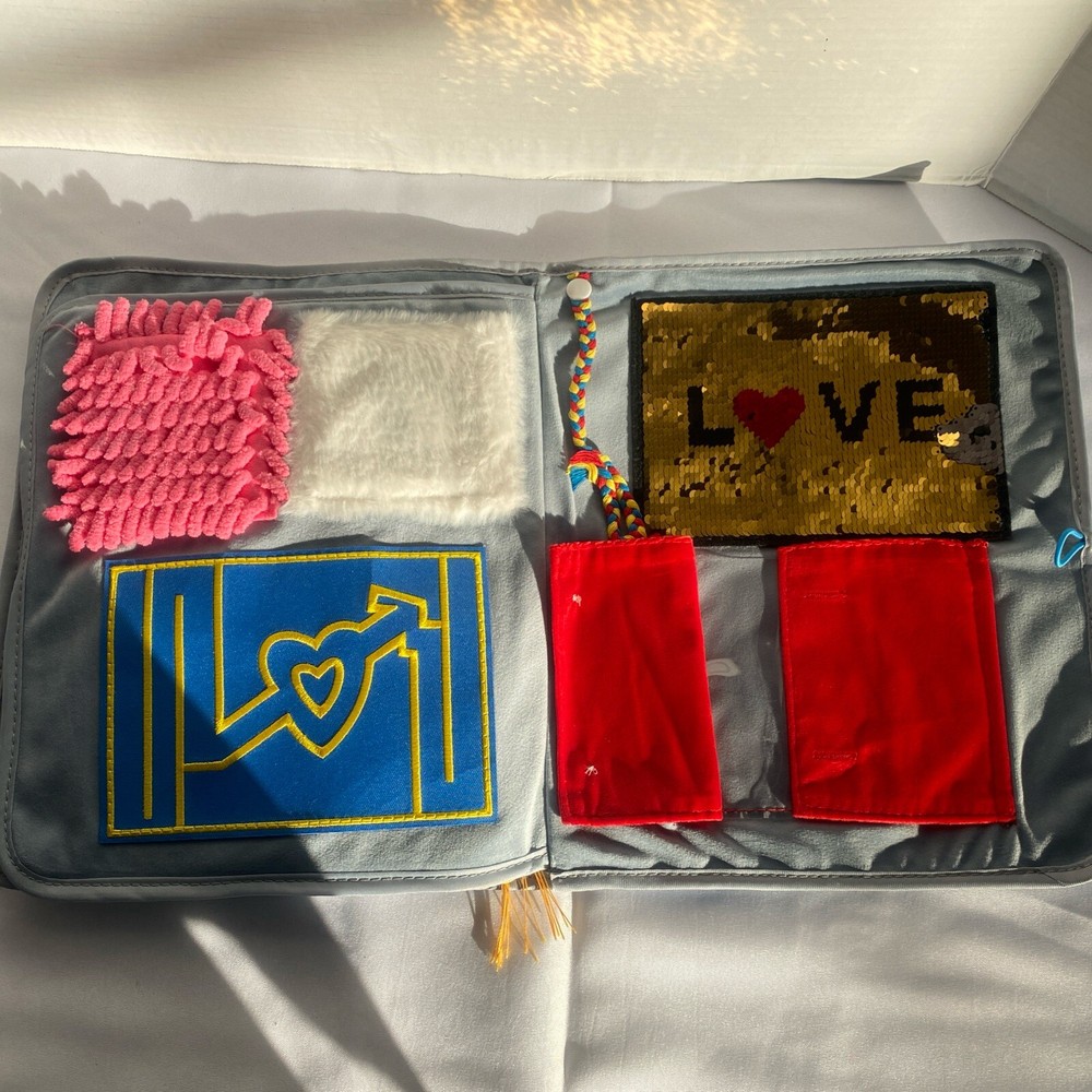 Fidget Blanket Book For Adults & Storage Bag
