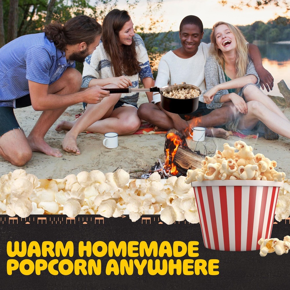 Campfire Popcorn Popper w/ Telescoping Handle - Makes 4 qts
