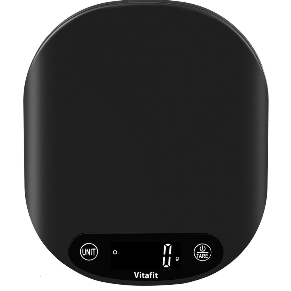 Compact Kitchen Scale 33lb - LED Backlit Display & Membrane Buttons for Easy Use