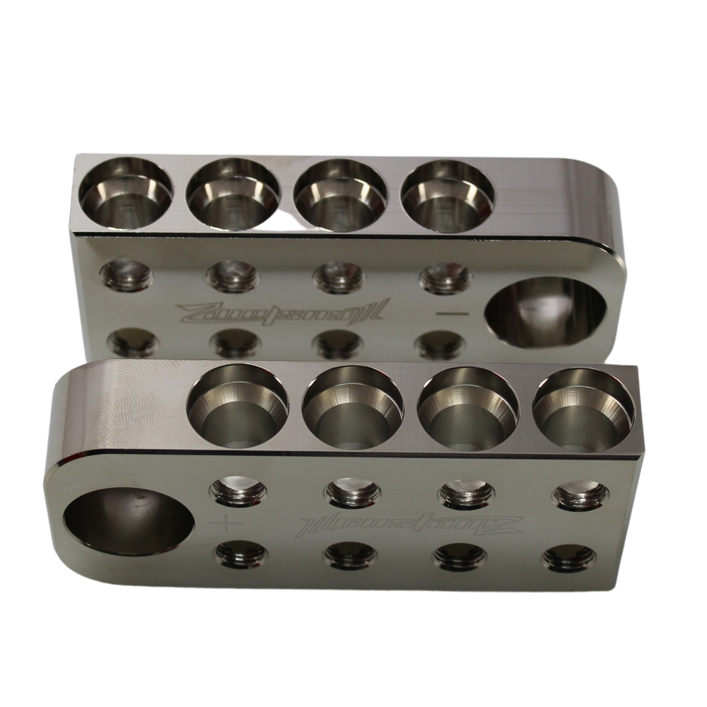 ILL Customz 8 Input 1/0 GA Bolt Down Battery Terminal Distribution Blocks Pair