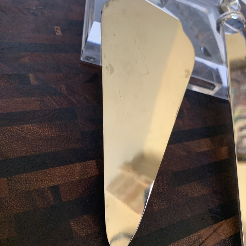 Beautiful Rhinestone Handle Wedding Cake Serving Set