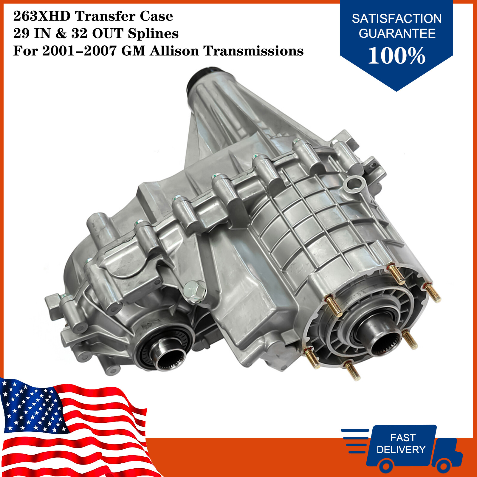 263XHD Transfer Case Duramax 6.6 Diesel 8.1 Gas Aluminum Rear Case 4WD Brand New