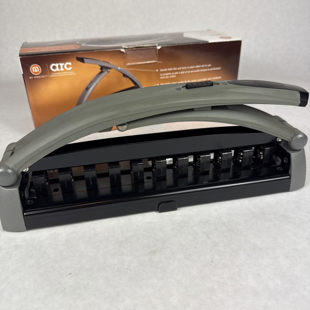 Staples Arc System 11-Hole Desktop Punch, 8-Sheet Capacity, Model 40836 EUC
