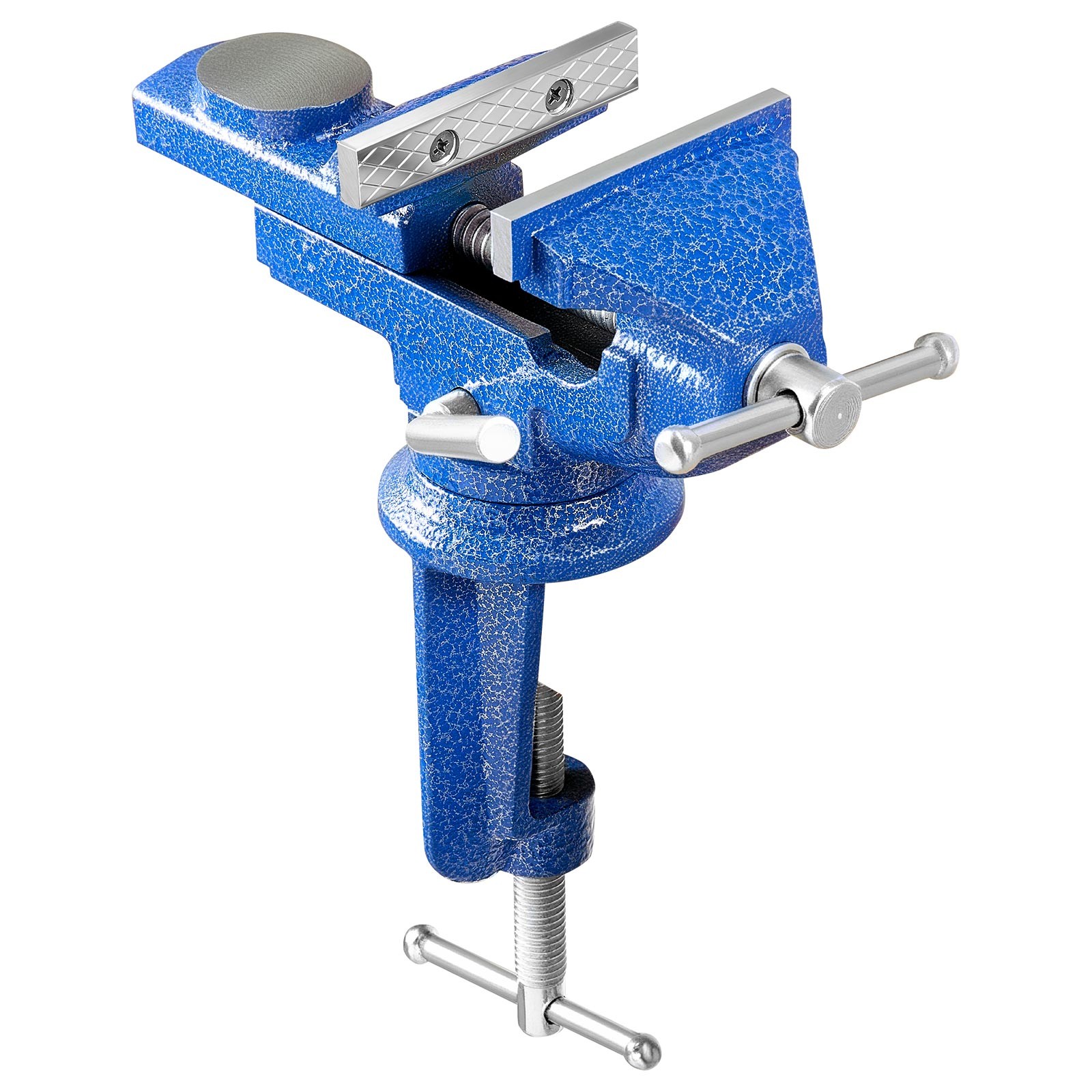 VEVOR Bench Vise 3 Inch Portable Workbench Vice Clamp 360° Swivel Base Cast Iron
