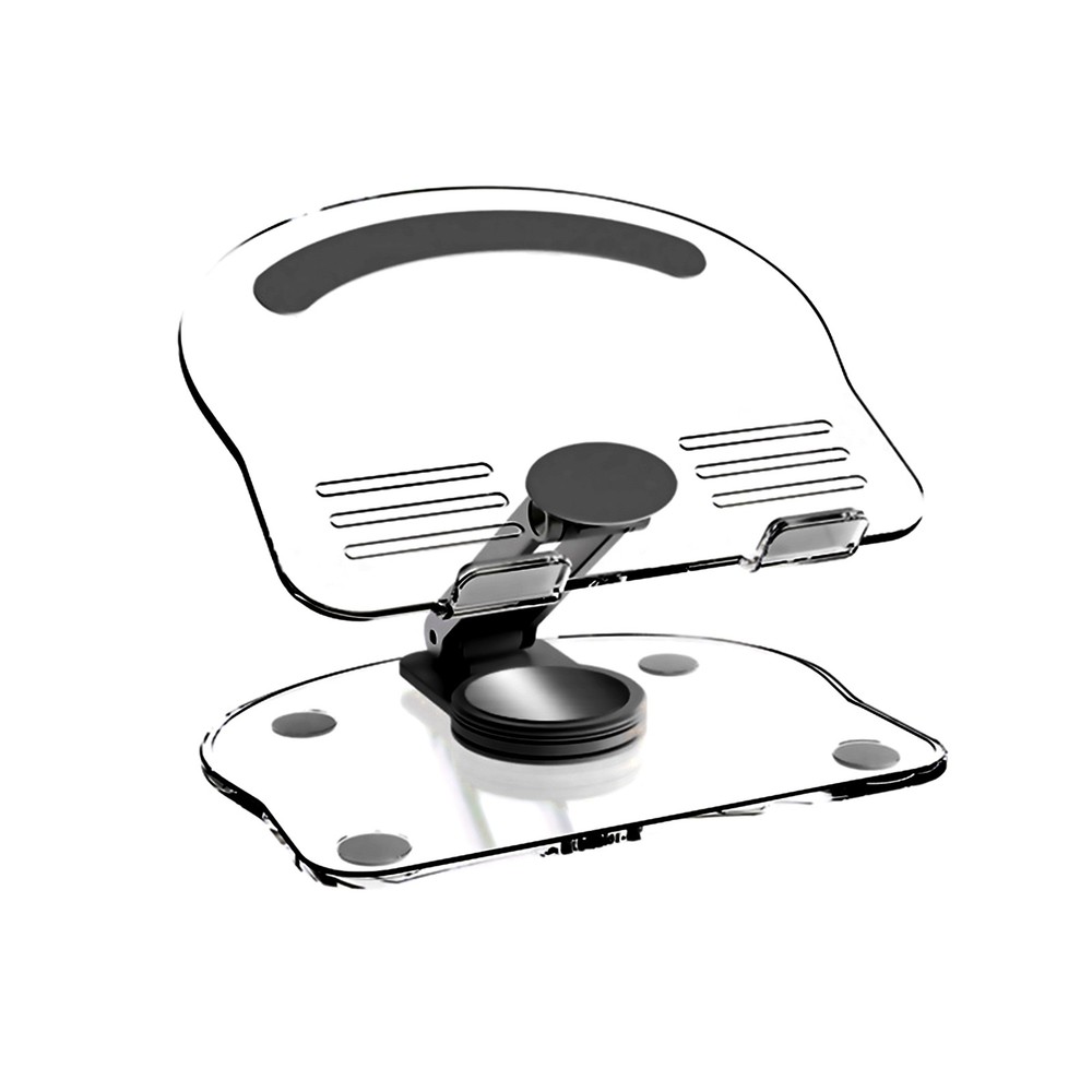 Acrylic Tablet Stand Desktop Foldable Holder 360° Rotation Base Clear Bracket jq
