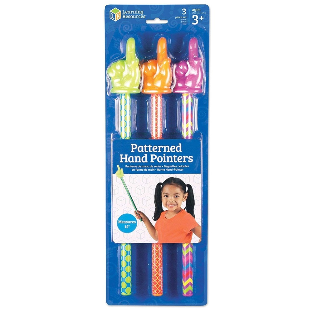 Learning Resources Patterned Hand Pointers - 3 Pieces, 15 in, Multi-color