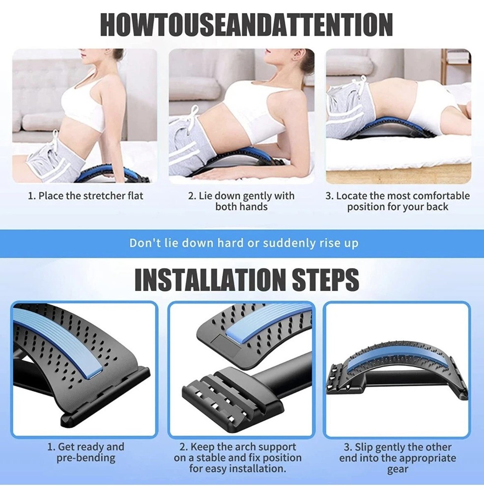 Back Stretcher for Lower Back Pain Relief, Back Cracking Device, Multi-Level