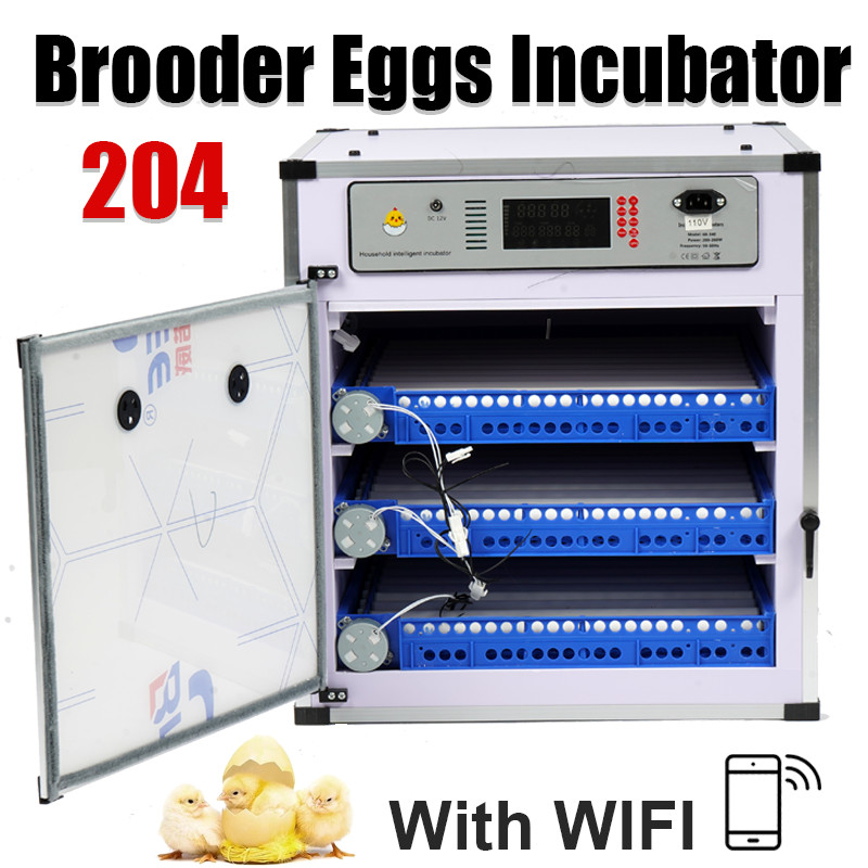 204 WiFi Egg Incubator Fully Automatic Turning Digital Brooder for Farm Home Use