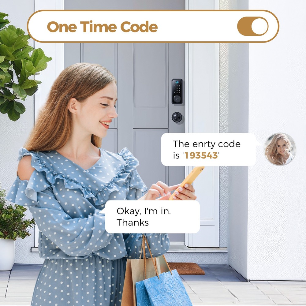 ARPHA Keyless Entry Smart Door Lock 50 Code Keypad Deadbolt Fingerprint Password