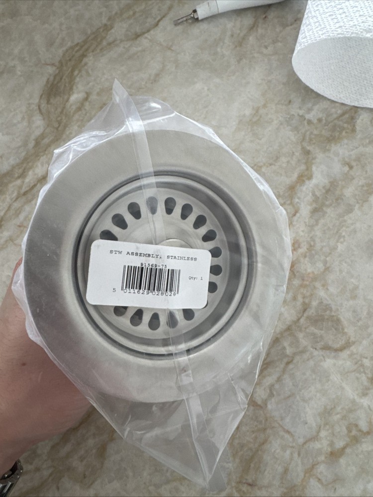 NIB 3.5" Blanco Brushed Stainless Basket Strainer
