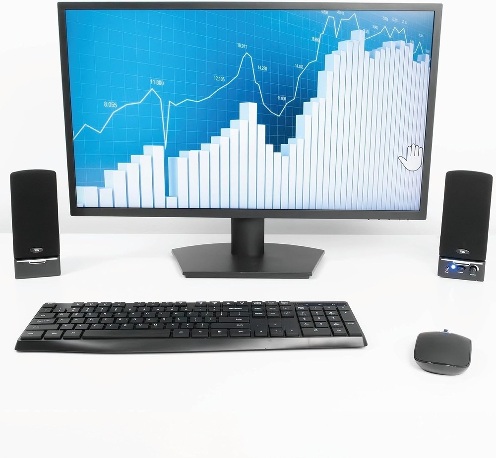 Compact CA-2014 Computer Speakers with Built-in Microphone for Clear Audio