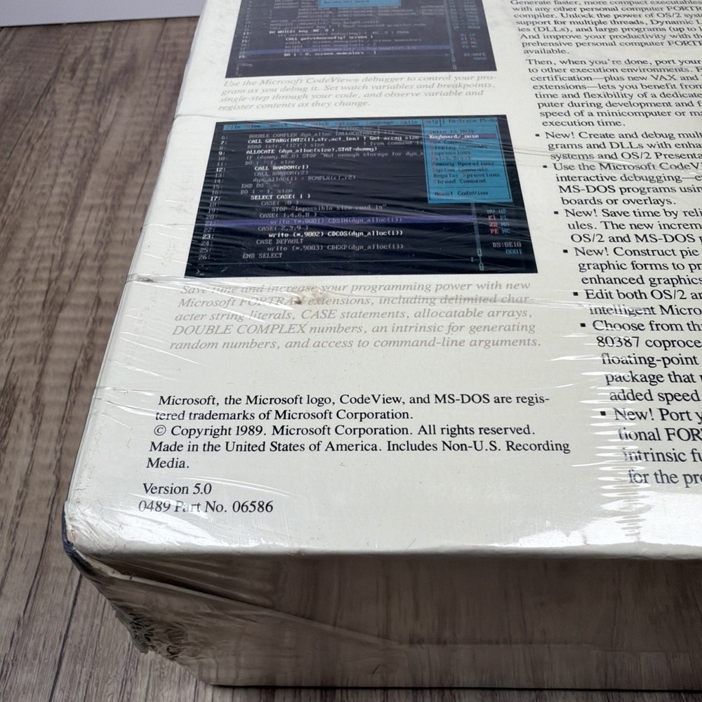 Microsoft Fortran Optimizing Compiler 5.0 - 1989 Vintage SEALED