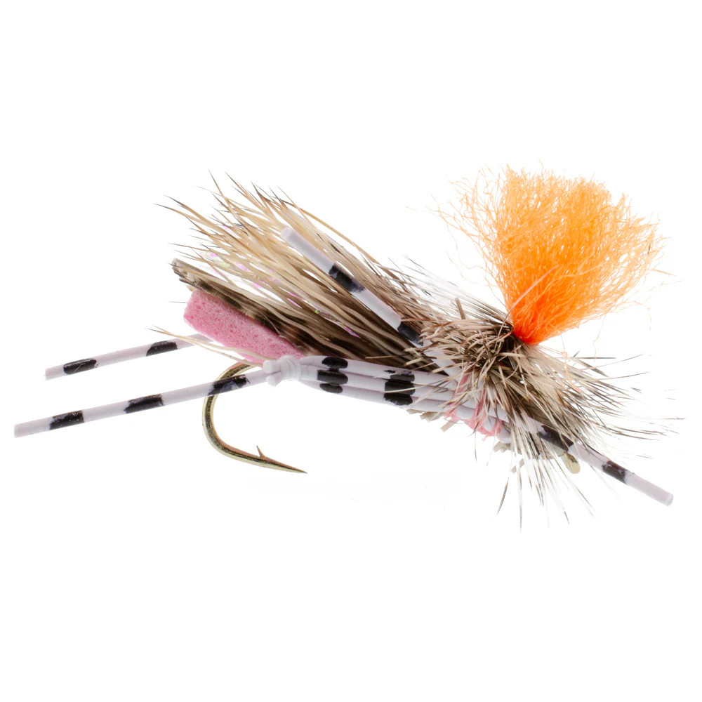 Feth Hopper Pink - Foam Grasshopper Fly Pattern - 12 Flies Hook Size 10