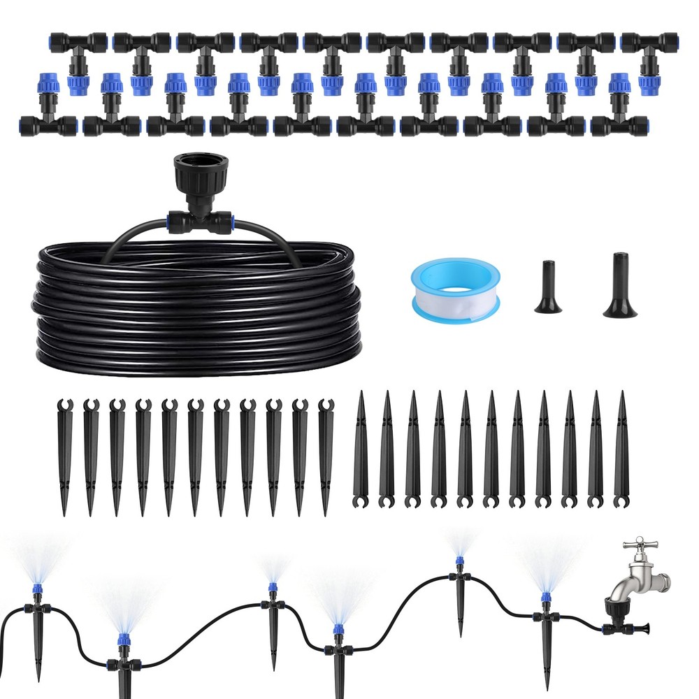 75FT Mist Drip Irrigation System Garden Lawn Flower Automatic Watering System US