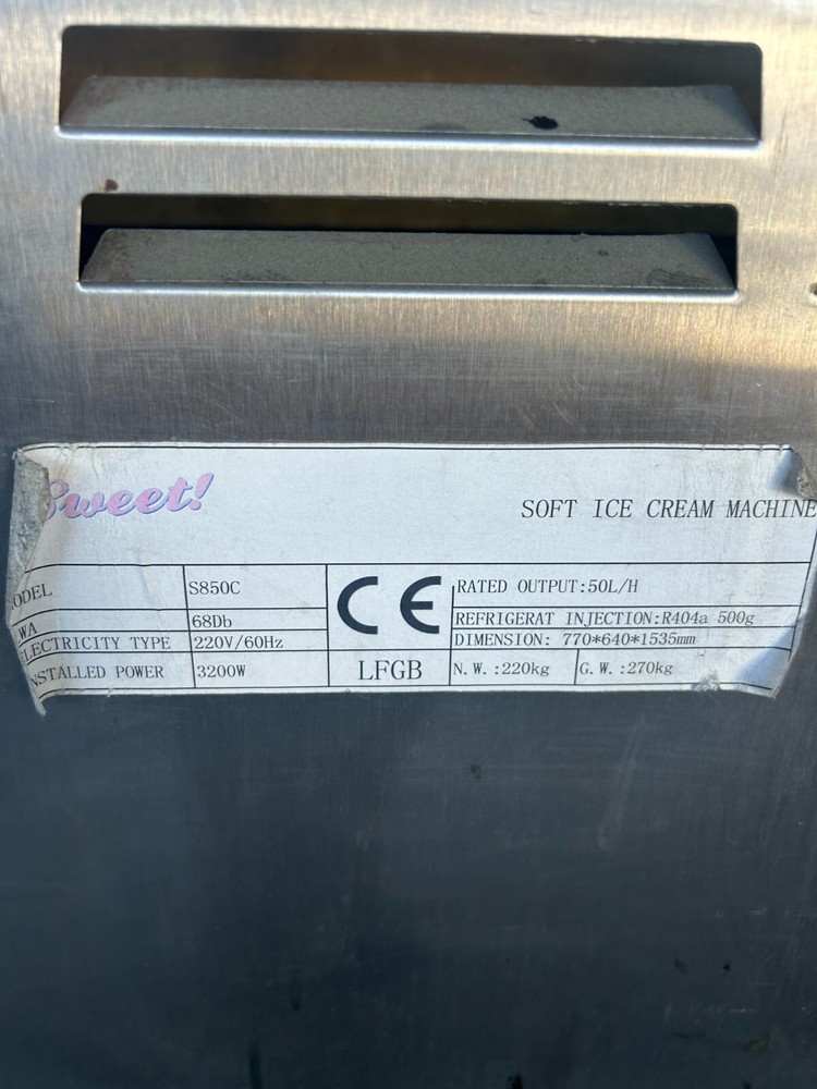 used soft serve ice cream machine - AS IS