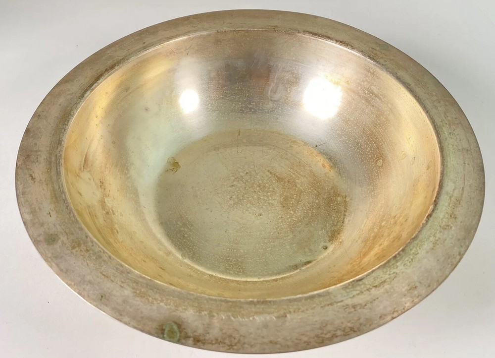 MID-CENTURY MODERN MAXWELL PHILLIP VINTAGE  BRASS Silver Plate Bowl