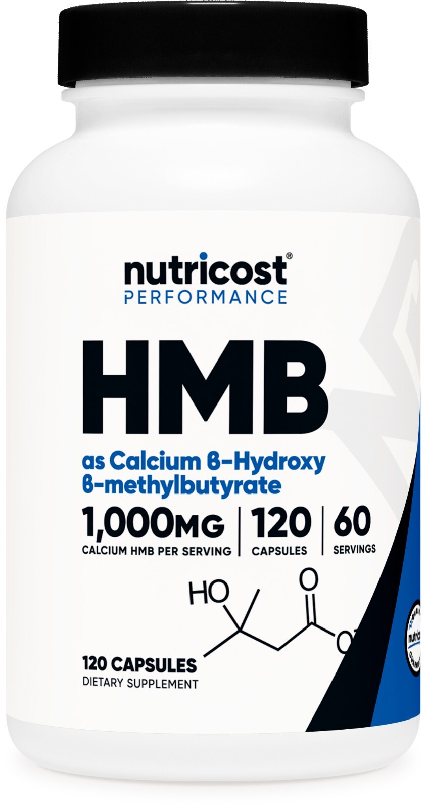 Nutricost HMB (Beta-Hydroxy Beta-Methylbutyric) 1000mg 120 Capsules, 60 Servings