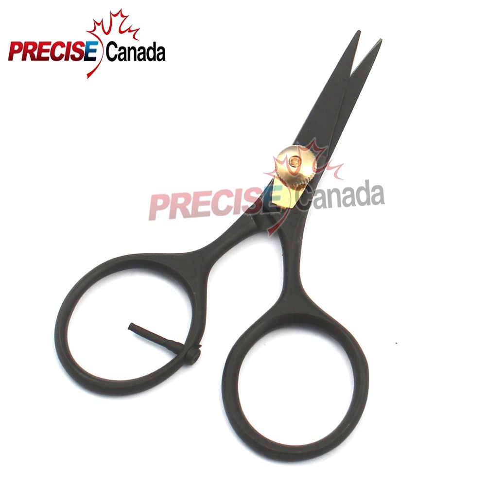 Full Black Fly Tying Razor Scissors 4" Straight Super Sharp Blades BTS-36