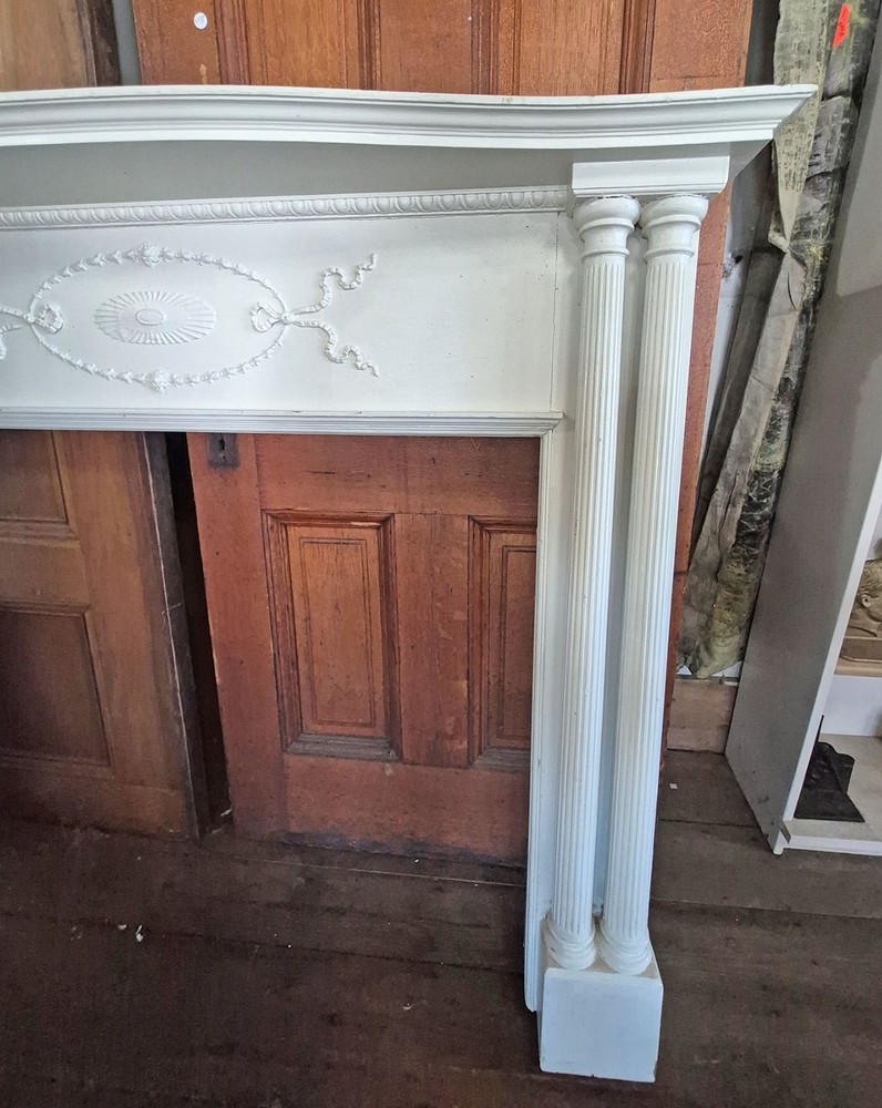 ANTIQUE PAINTED FIREPLACE MANTEL