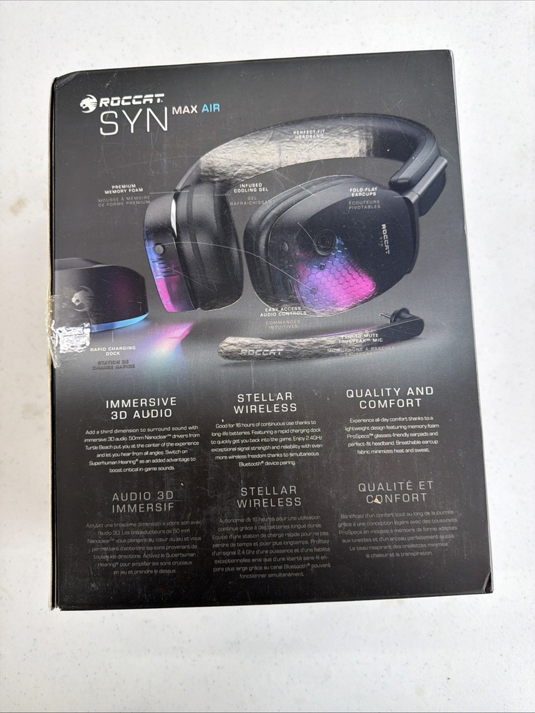 ROCCAT - SYN Max Air Wireless Gaming Headset for PC - Black