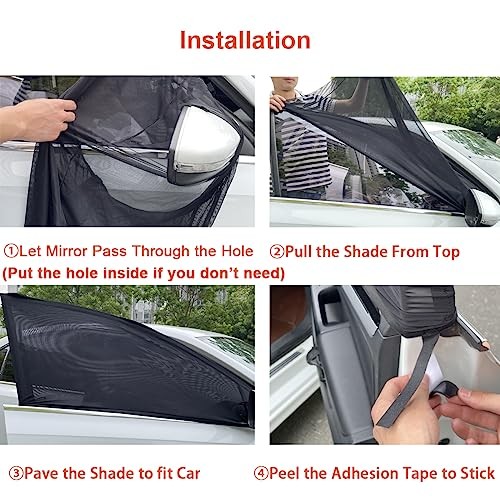2Pack Front Car Window Screen Mesh Cover up to 40", Front Window 40" Max