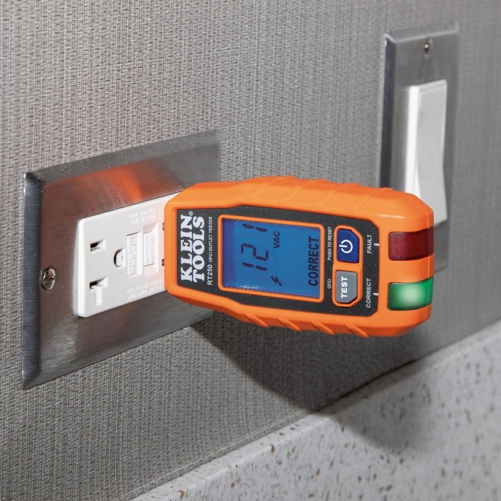 LCD GFCI Outlet Tester with Trip Time Display - Reliable Electrical Testing Tool