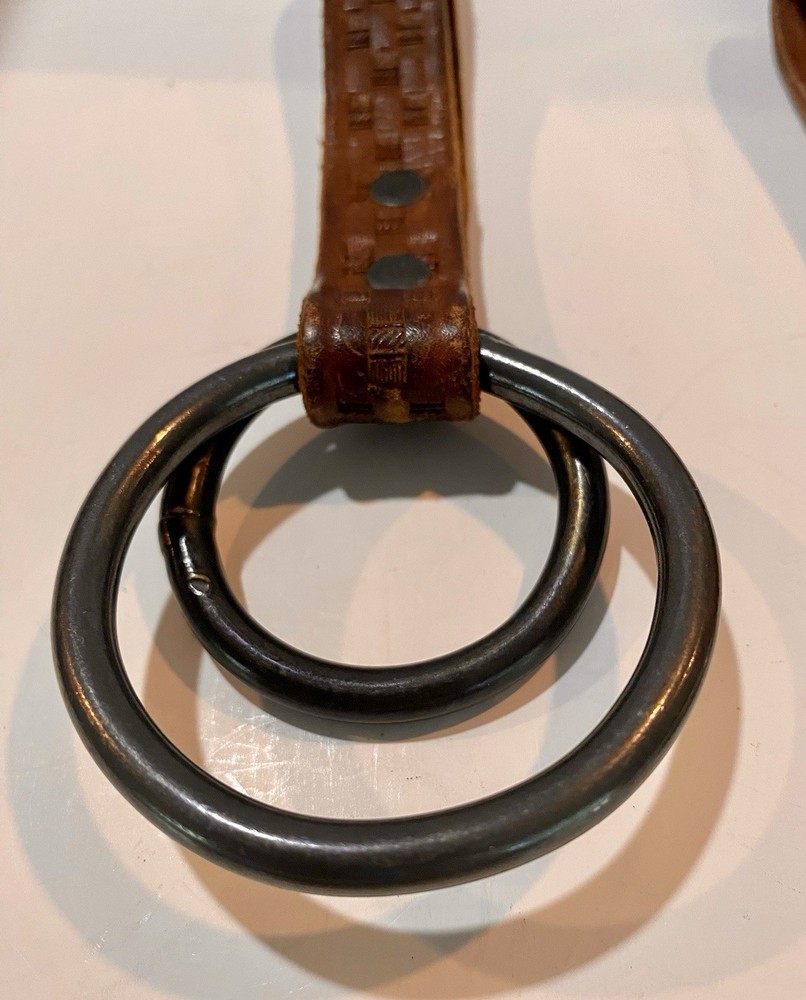 Leather Double And Single Ring Flashlight Or Baton Holder