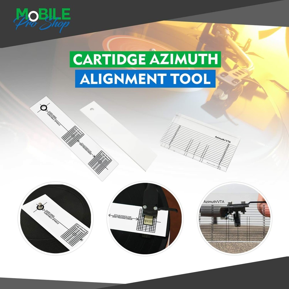 Turntable Azimuth VTA Ruler Stylus Alignment Tool for Phono Cartridge Setup